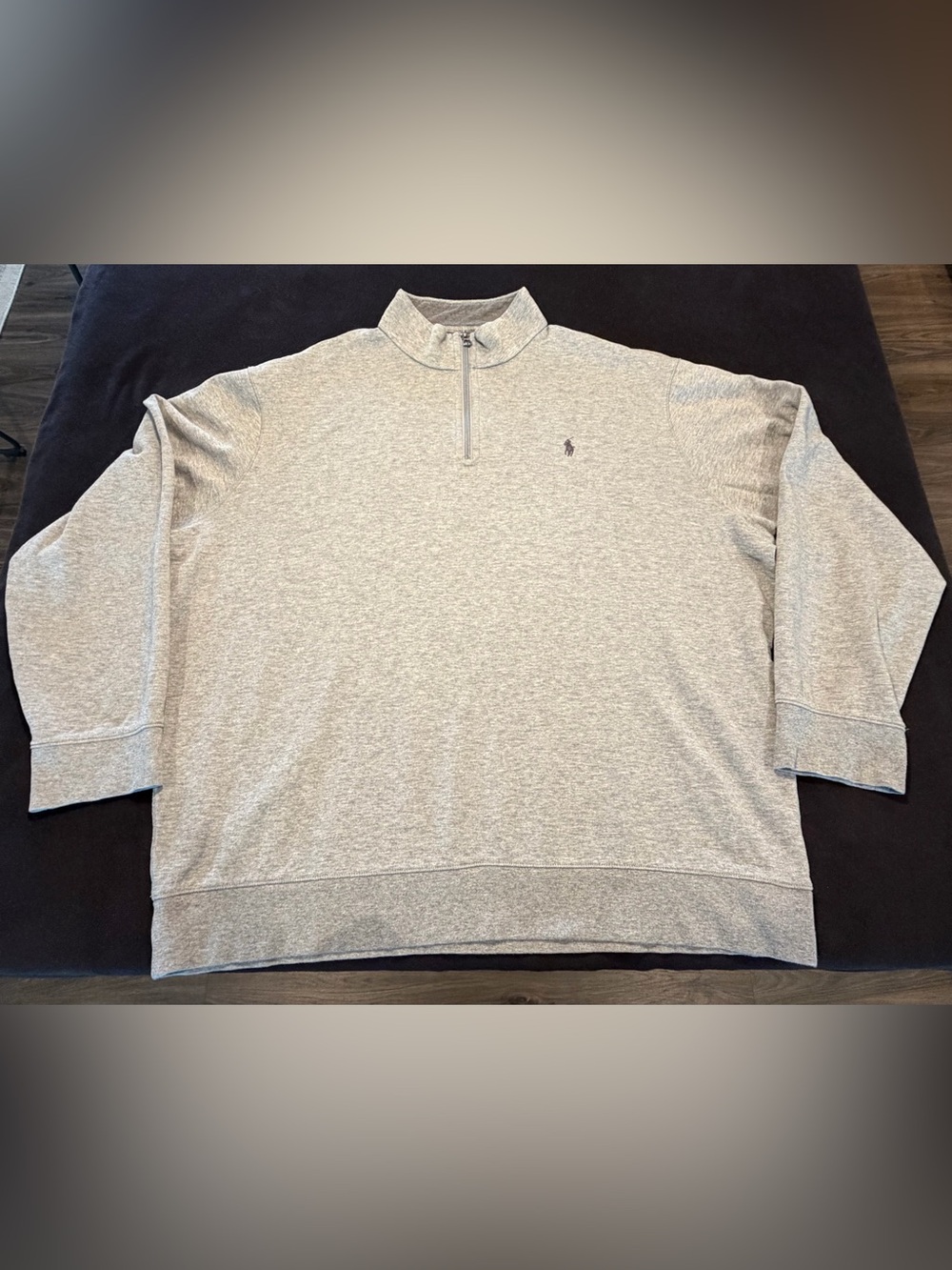 Polo Ralph Lauren Men’s Gray Quarter Zip Pullover Sweater Cotton Pony